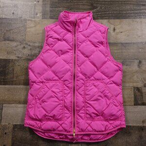 J.Crew Down Puffer Vest Women’s Medium Pink Quilted Warm Layering